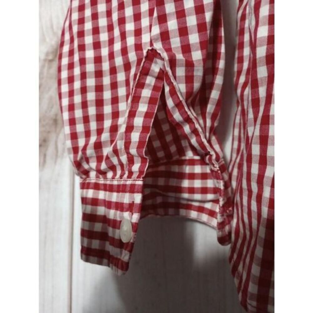 Talbots Shirt Ladies‎ Small Red Gingham Button Up Shirt Cowgirl - Picture 4 of 7